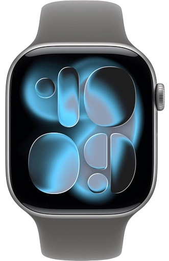 Apple Watch Series 11 46 мм, «серый космос», ремешок темно-серого цвета, размер M/L